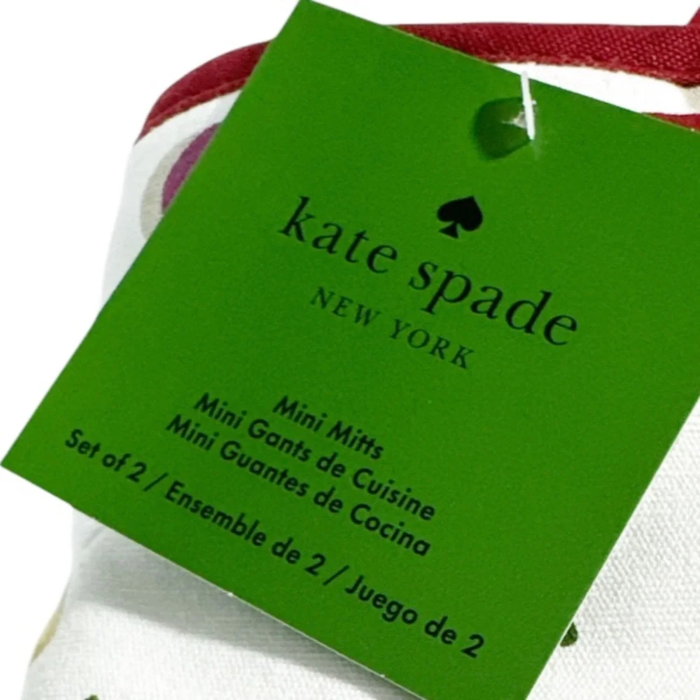 NEW Kate Spade CHERRY DESIGN Mini Oven Mitts Set/2